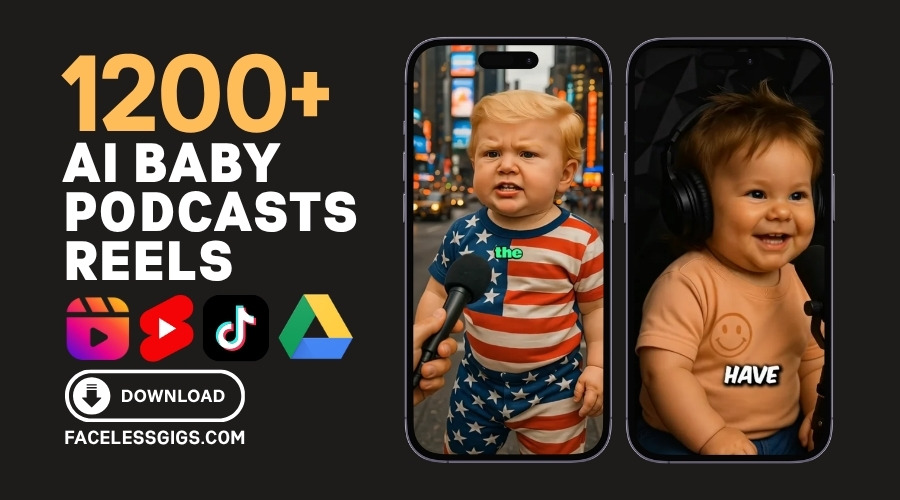 1200+ AI Baby Podcasts Reels Bundle Download