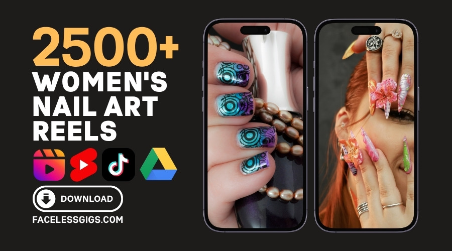 Women's Nail art Tutorial Reels Bundle