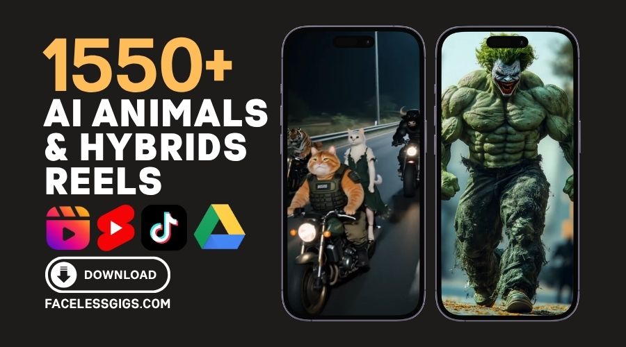 1550+ AI Animals and Hybrids Reels Bundle Download